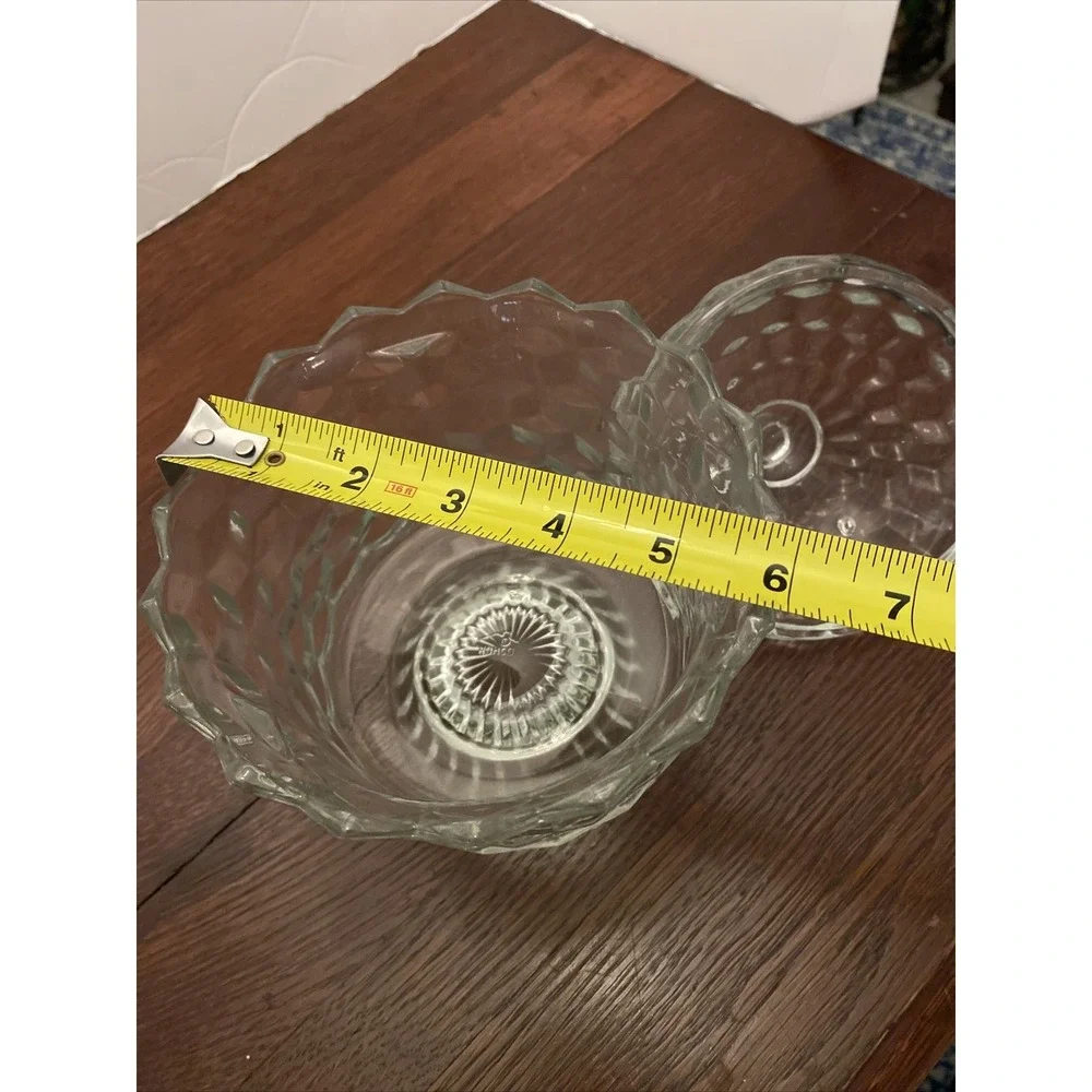 Vintage Homco‎ American Cube Pattern Pedestal Candy Dish With Lid